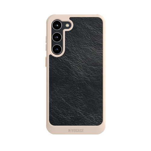 Samsung Galaxy S23+ NIVOcore Schwarzer Lederlook Hintergrund