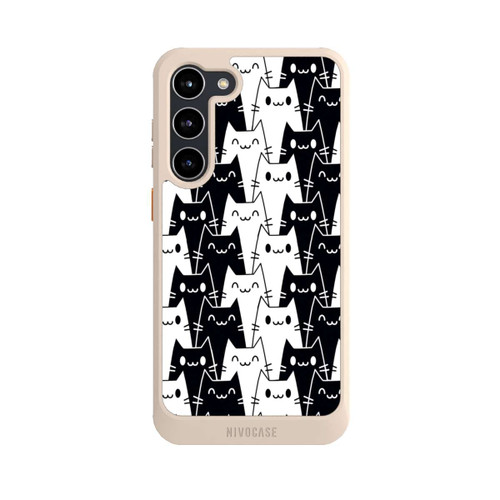 Samsung Galaxy S23+ NIVOcore Katzentapete Schwarz Weiß