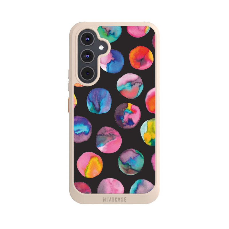 Galaxy A54 5G NIVOcore Colorful Ink Marbles Dots Black