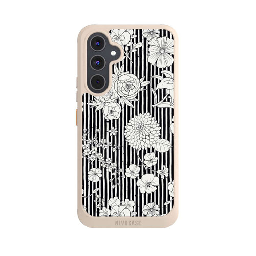 Samsung Galaxy A54 5G NIVOcore Flowers and Stripes Black and White