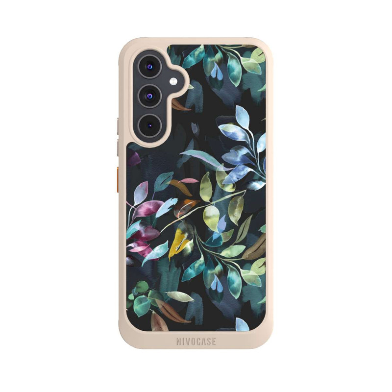 Galaxy A54 5G NIVOcore Mystische Aquarellblätter schwarz