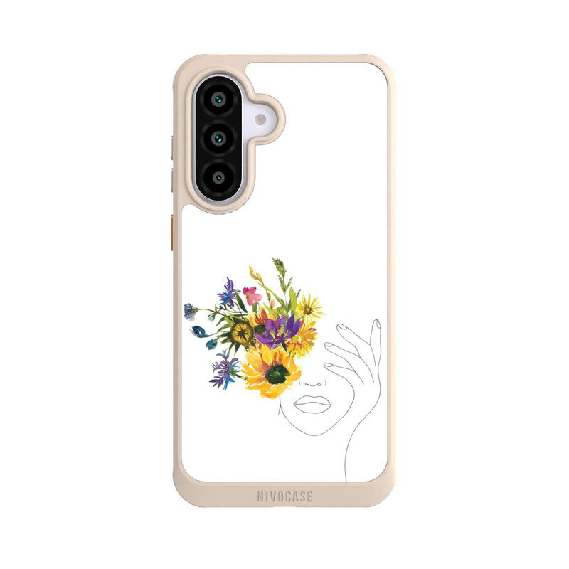 Galaxy A56 5G NIVOcore Line Art Frau Sonnenblumen