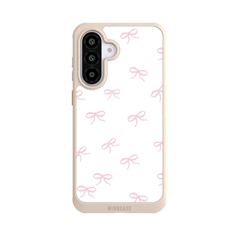 Galaxy A56 5G NIVOcore Schleifen Muster Rosa Weiß