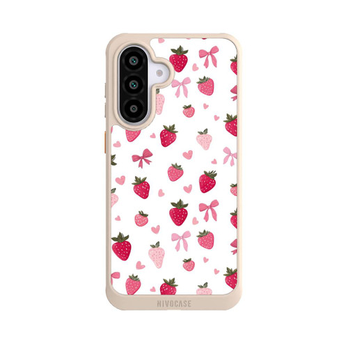 Samsung Galaxy A56 5G NIVOcore Strawberry Ribbon Pattern Pink
