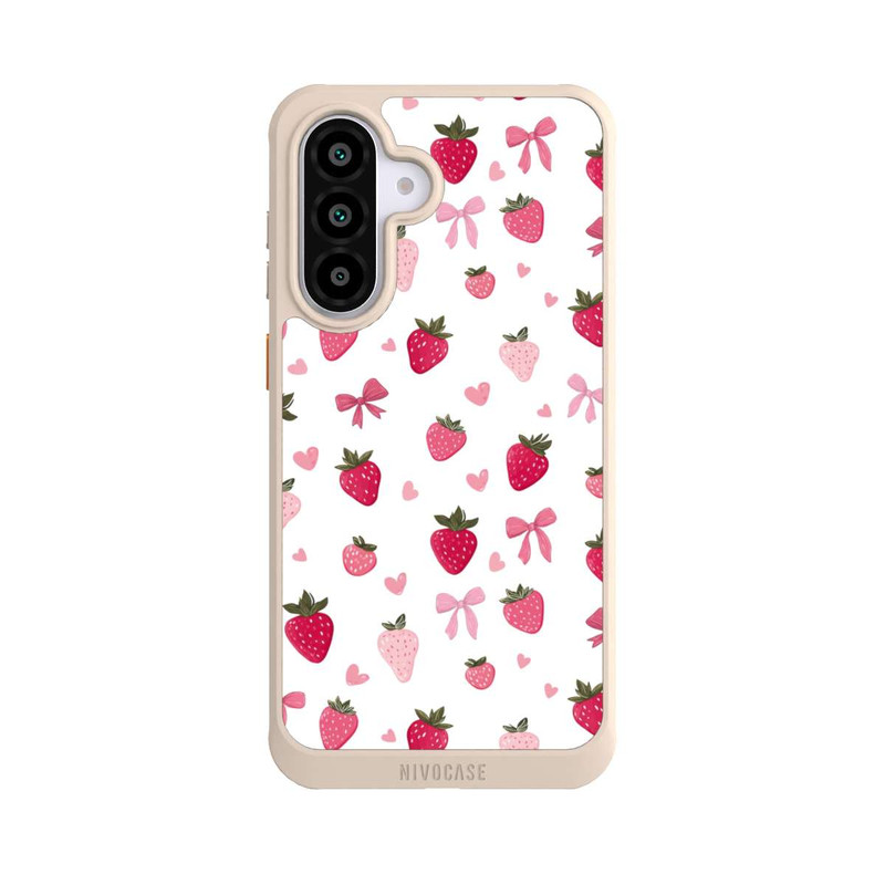 Galaxy A56 5G NIVOcore Strawberry Ribbon Pattern Pink