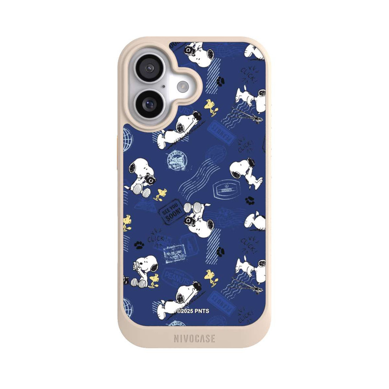 iPhone 17 NIVOcore Peanuts Travel Stamps Pattern Blue