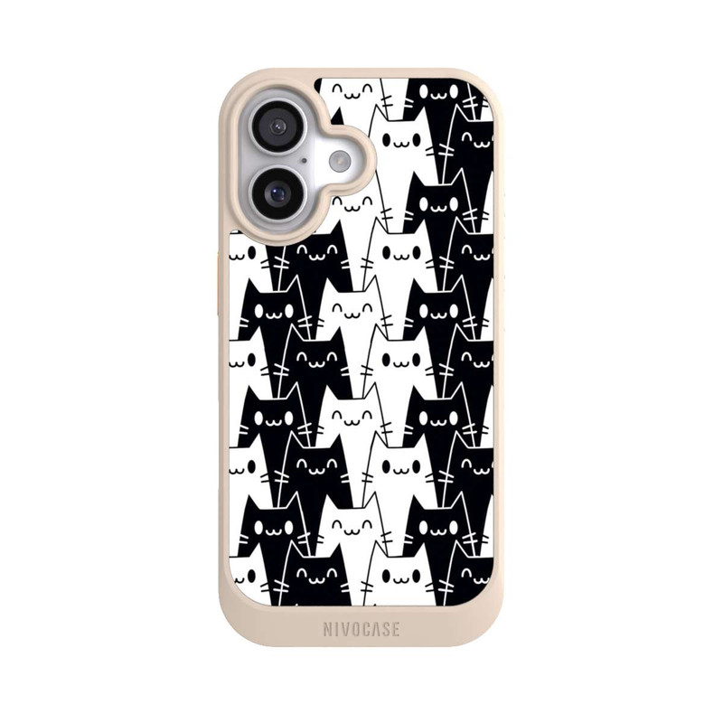 iPhone 17 NIVOcore Katzentapete Schwarz Weiß