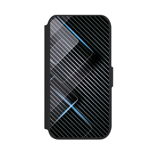 Apple iPhone 7 NIVOflip Blaue Linien auf Karbon