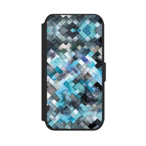 Apple iPhone 7 NIVOflip stimmungsvolles geometrisches Muster blau