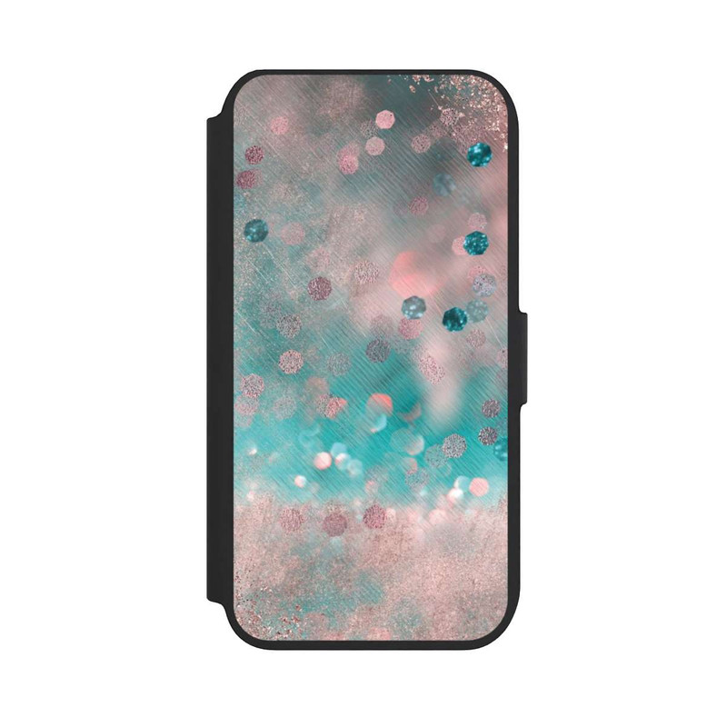iPhone 7 NIVOflip Türkis-glamouröser Glitzerlook