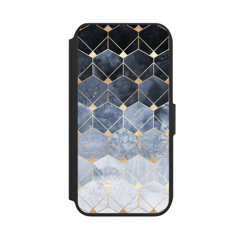 Apple iPhone 7 NIVOflip Blue Hexagons And Diamonds Gold Print