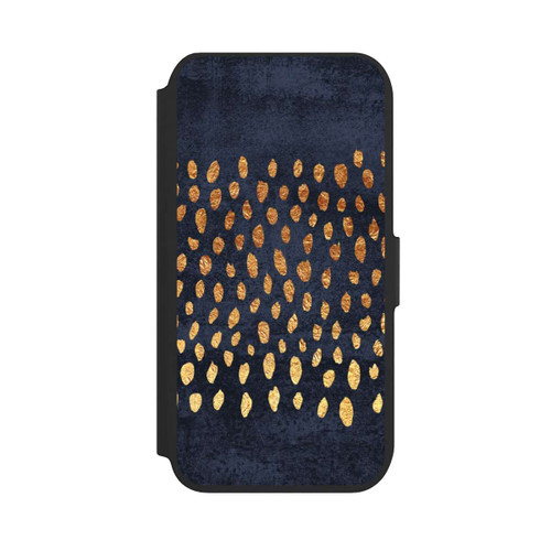 Apple iPhone 7 NIVOflip Muster Gold und Marine