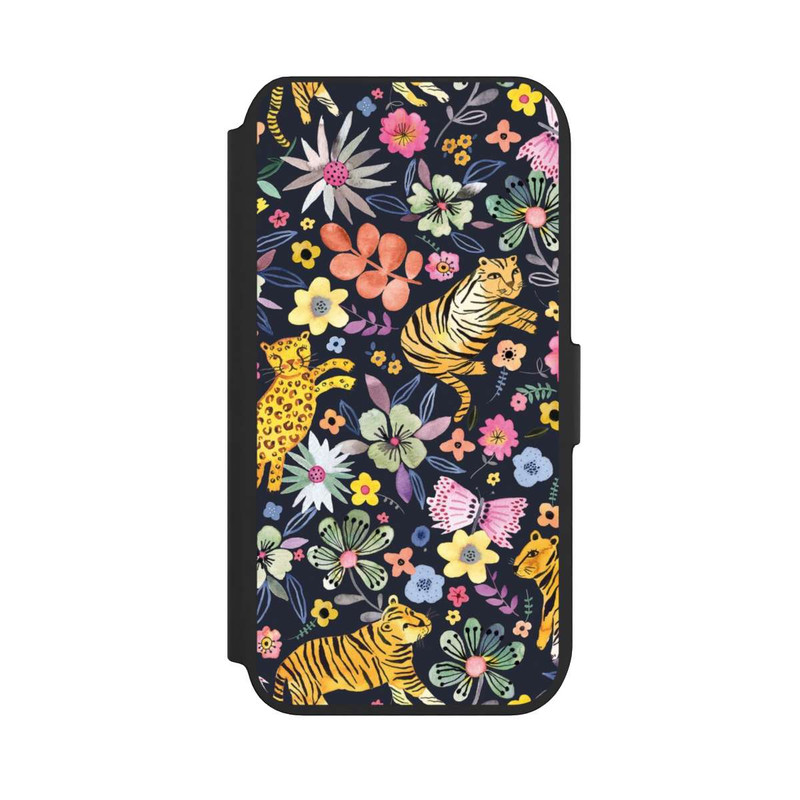 iPhone 7 NIVOflip Frühlingsblumen mit Tiger schwarz