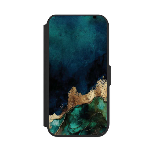 Apple iPhone 7 NIVOflip Petrolblau mit Gold
