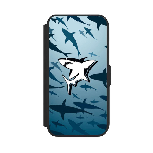 Apple iPhone 7 NIVOflip Haie Muster Blau