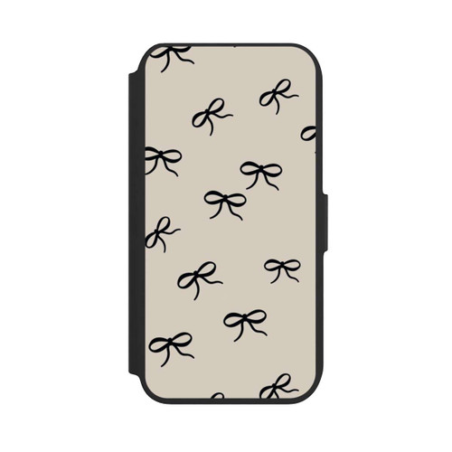 Apple iPhone 7 NIVOflip Schleifen Muster Schwarz Beige