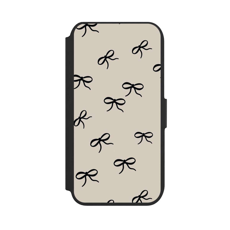 iPhone 7 NIVOflip Bows Black Beige Pattern