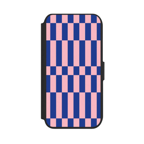 Apple iPhone 7 NIVOflip Checked Abstract Bold Electric Blue and Pink Color Block