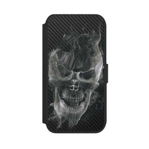 Apple iPhone 8 NIVOflip rauchender Totenkopf Carbon