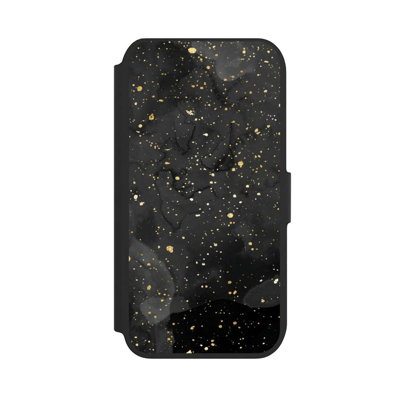 iPhone 8 NIVOflip Glitzernder Marmor-Schwarz-Gold-Look