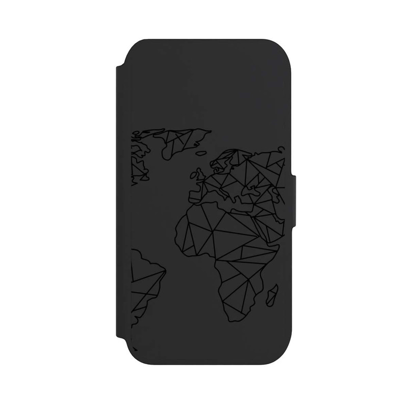 iPhone 8 NIVOflip Polygon Map Black transparent