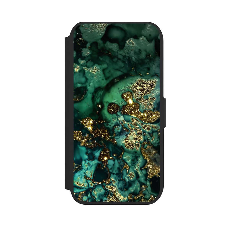 iPhone 8 NIVOflip Cyan Glitzer Marmorlook