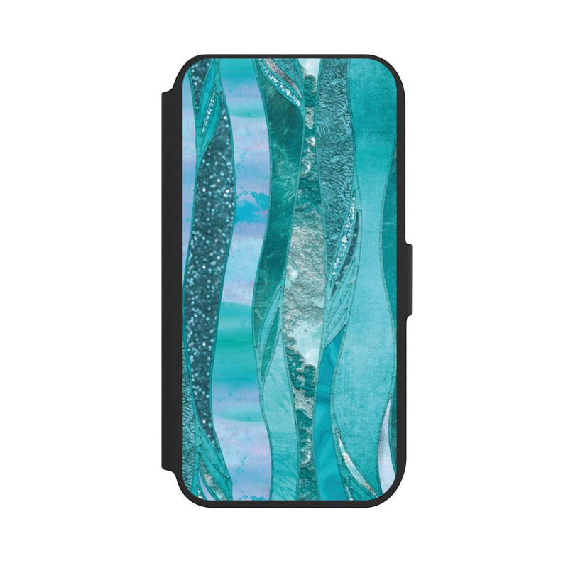 iPhone 8 NIVOflip glamouröser Glitzerlook blau