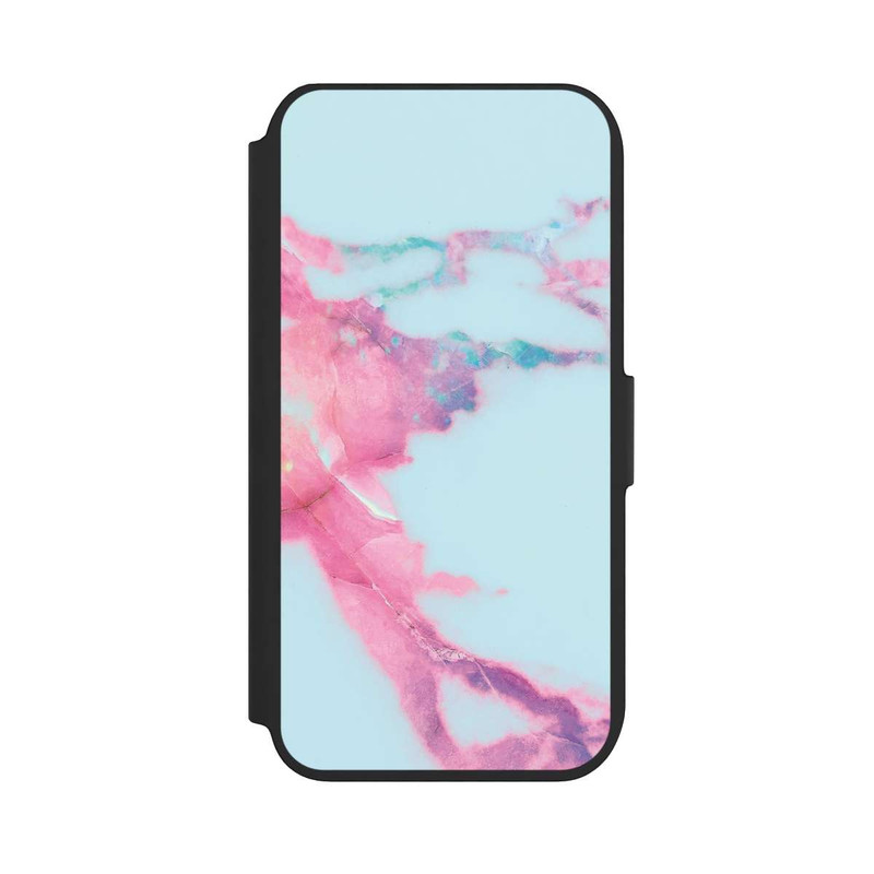 iPhone 8 NIVOflip Marbre veiné irisé bleu clair