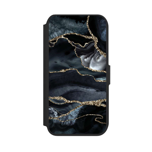 Apple iPhone 8 NIVOflip Dunkler Marmor Gold Glitzerlook