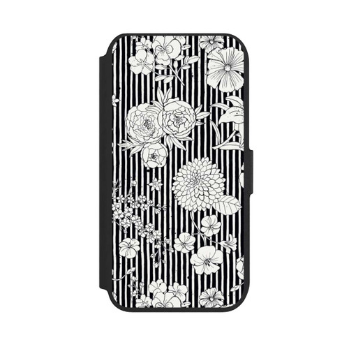 Apple iPhone 8 NIVOflip Blumen und Streifen Schwarz und Weiß