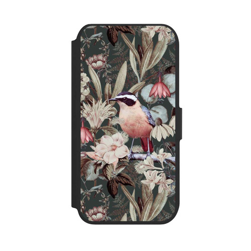Apple iPhone 8 NIVOflip Orangefarbener Vogel im Vintage Blumenmuster