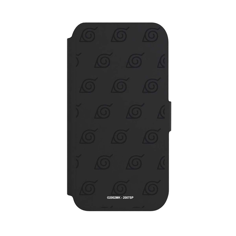 iPhone 8 NIVOflip Schwarzes Konoha-Muster Transparent