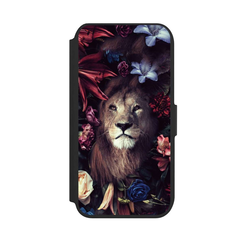 iPhone 8 NIVOflip Löwe Blumenrahmen