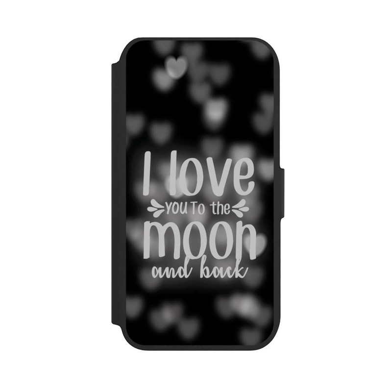 iPhone 8 NIVOflip I Love You to The Moon And Back Black Hearts