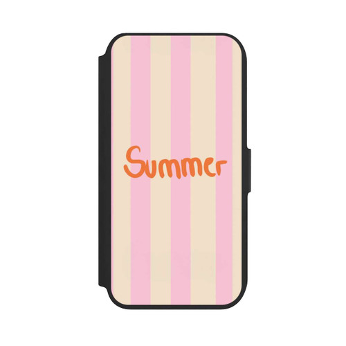 Apple iPhone 8 NIVOflip Summer- Rosa und Orange Streifen Hintergrund