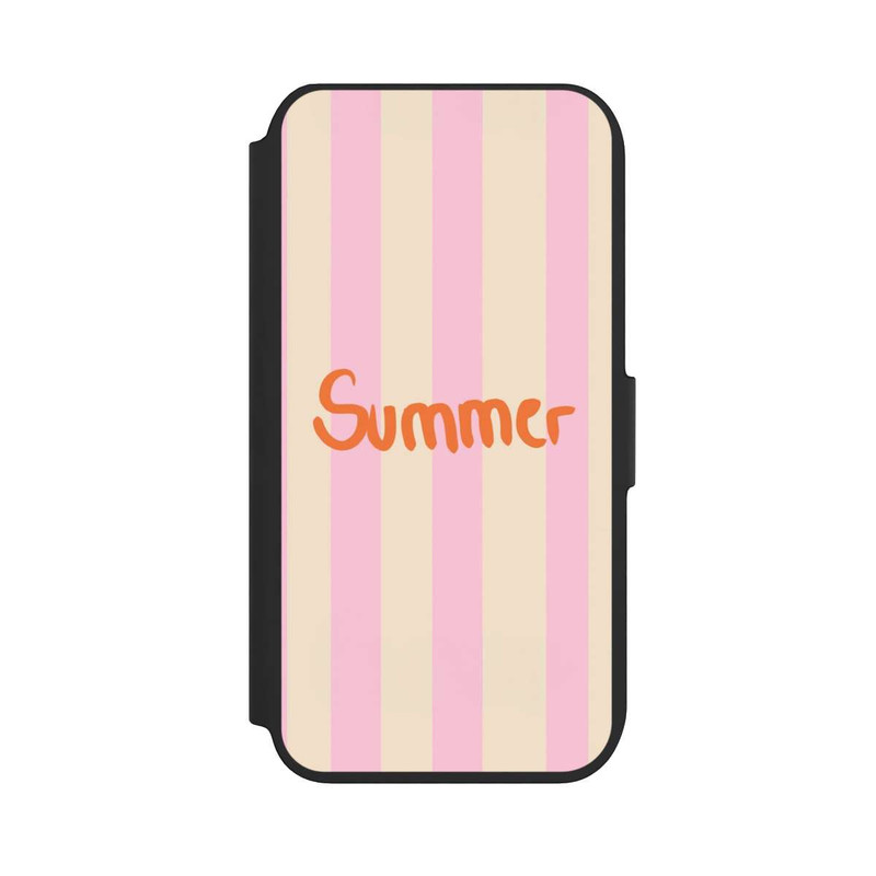 iPhone 8 NIVOflip Summer- Rosa und Orange Streifen Hintergrund