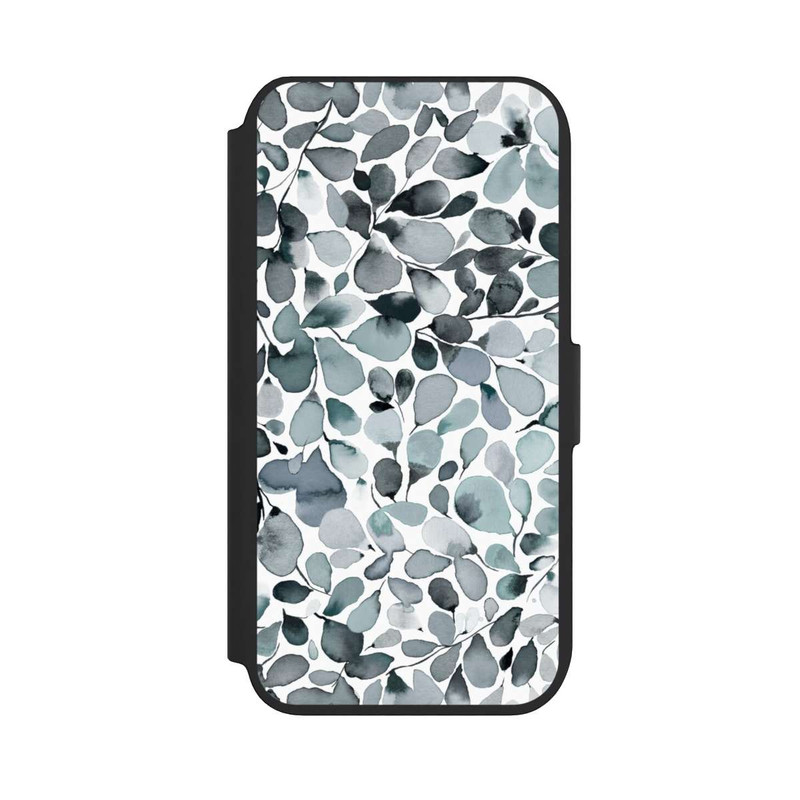 iPhone 8 NIVOflip Eukalyptus Aquarell Blätter Grau