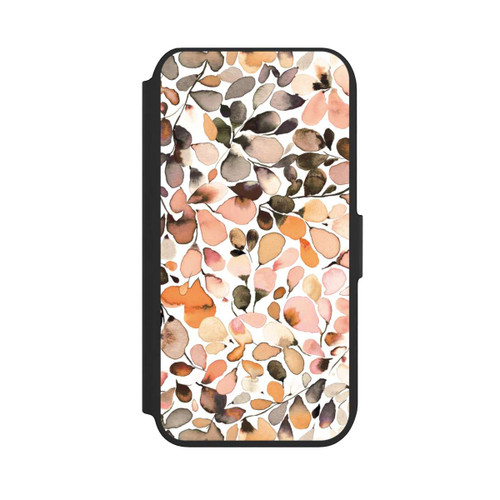 Apple iPhone 8 NIVOflip Eukalyptus Aquarellblätter Dunkelbraun Herbst