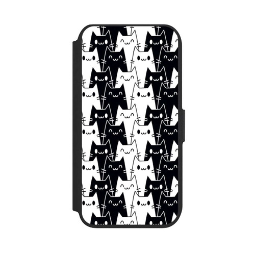 Apple iPhone 8 NIVOflip Katzentapete Schwarz Weiß