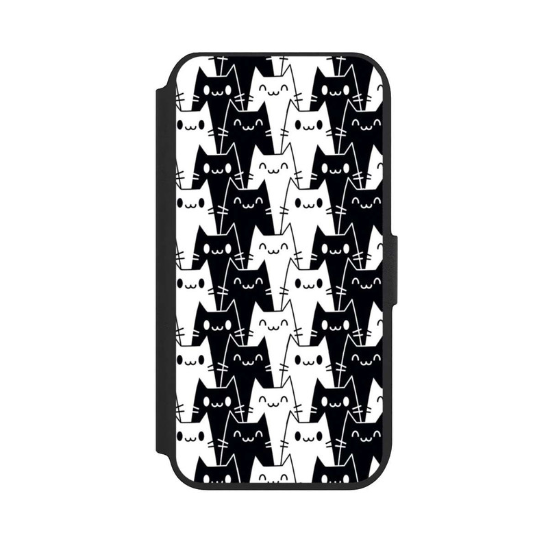 iPhone 8 NIVOflip Katzentapete Schwarz Weiß