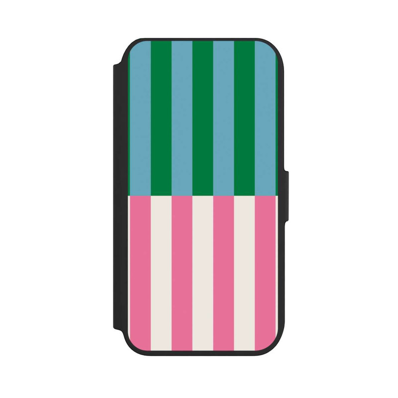 iPhone 8 NIVOflip Motif Rayé Vert Rose