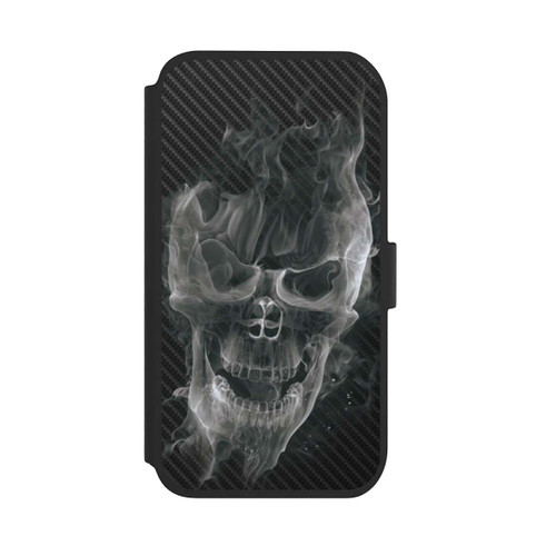Apple iPhone 11 NIVOflip rauchender Totenkopf Carbon