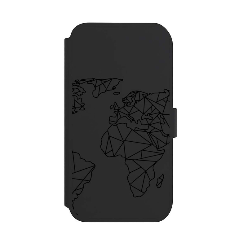 iPhone 11 NIVOflip Polygon Map Black transparent