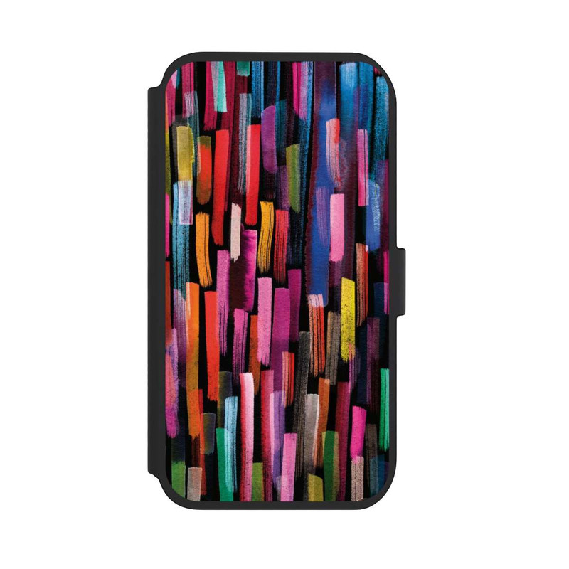 iPhone 11 NIVOflip Coups De Pinceaux Colorés Noir