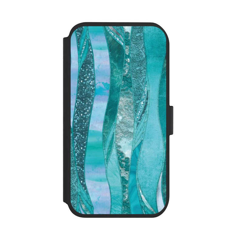 iPhone 11 NIVOflip glamouröser Glitzerlook blau