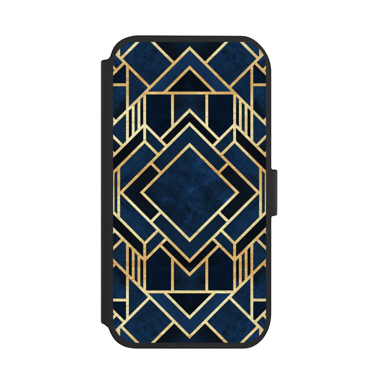 iPhone 11 NIVOflip Kunst Deko Blau Golddruck