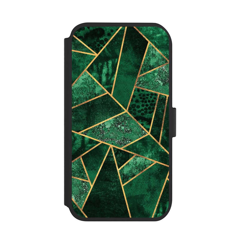 iPhone 11 NIVOflip Tief Smaragdgrün Golddruck