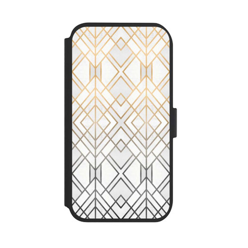 Apple iPhone 11 NIVOflip Gold und Grauer Geo Golddruck