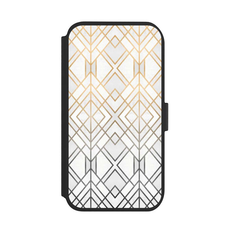 iPhone 11 NIVOflip Gold und Grauer Geo Golddruck