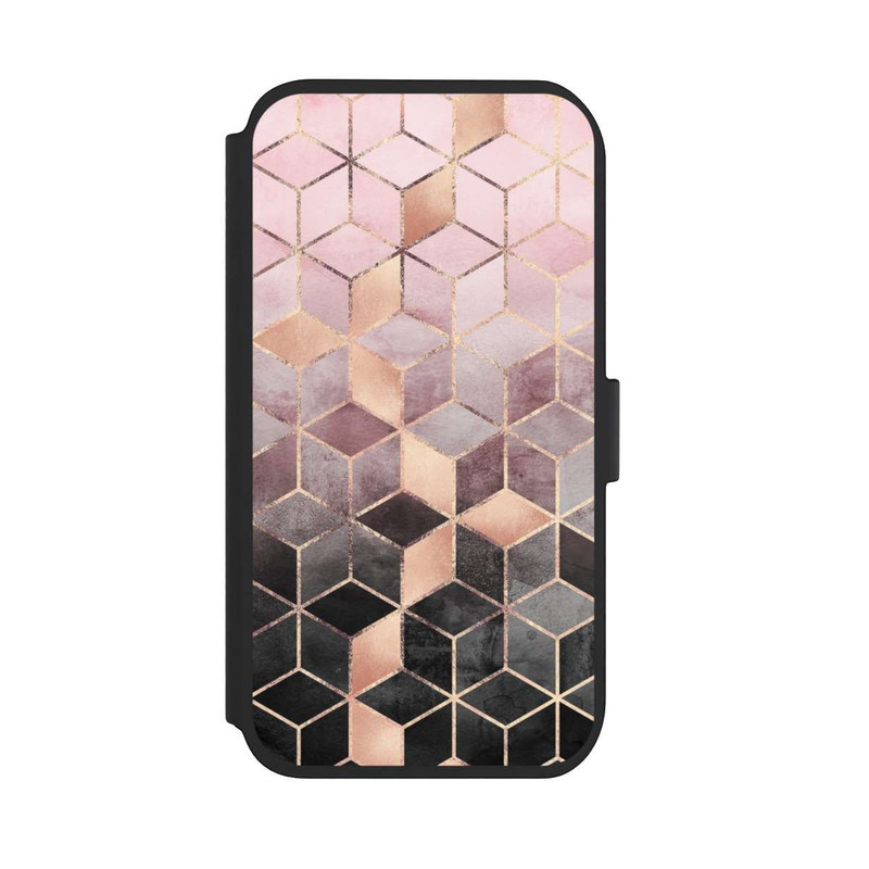 iPhone 11 NIVOflip Pink Grey Gradient Cubes Print